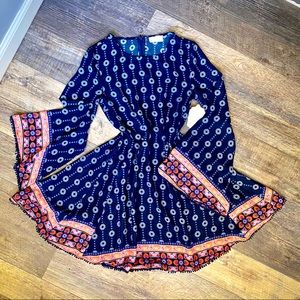 Altar’d State Boho Navy Print Dress NWT